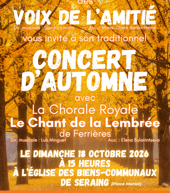 Concert d’Automne des Voix de l’Amitié